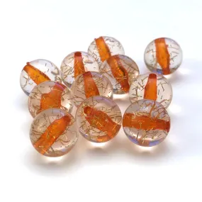 10MM Crystal Orange/Gold "Spiked" Bead (144 pieces)