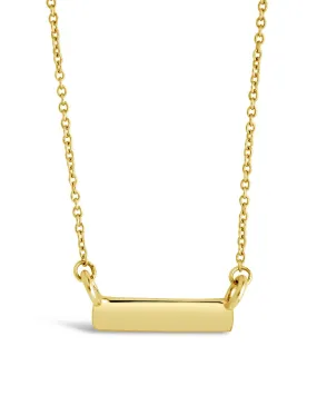 14K Gold Mini Bar Pendant Necklace