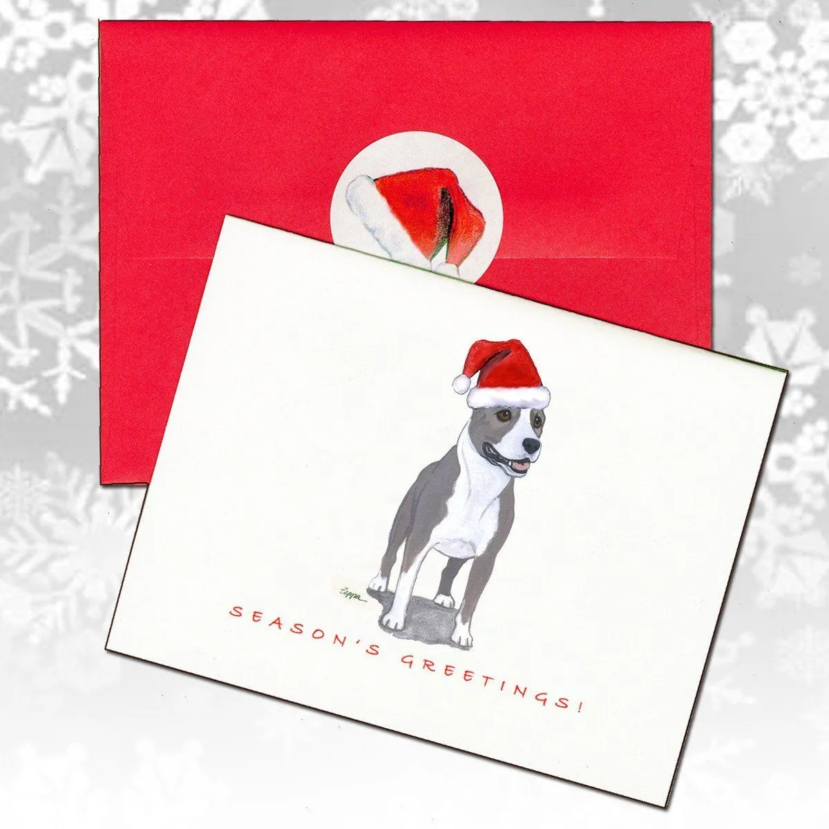 American Staffordshire Terrier Christmas Note Cards