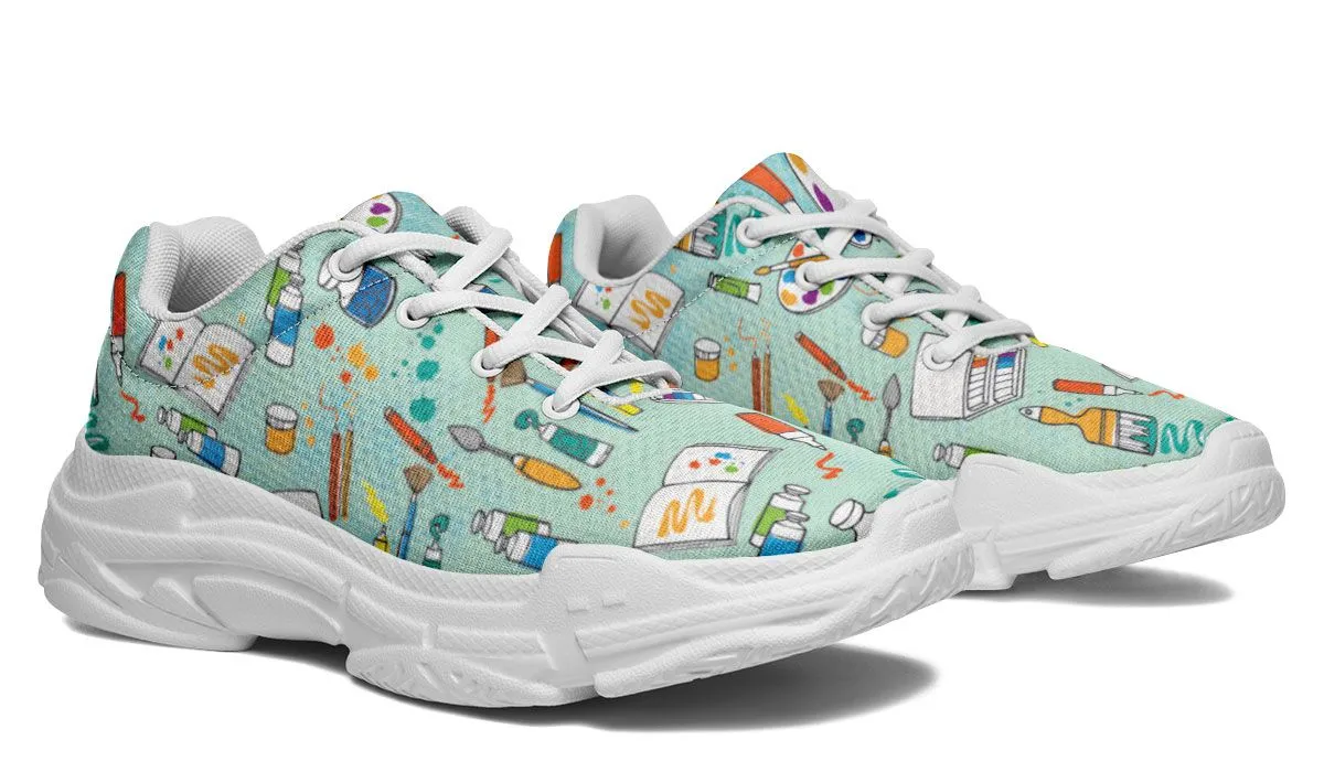 Artist Pattern Chunky Sneakers