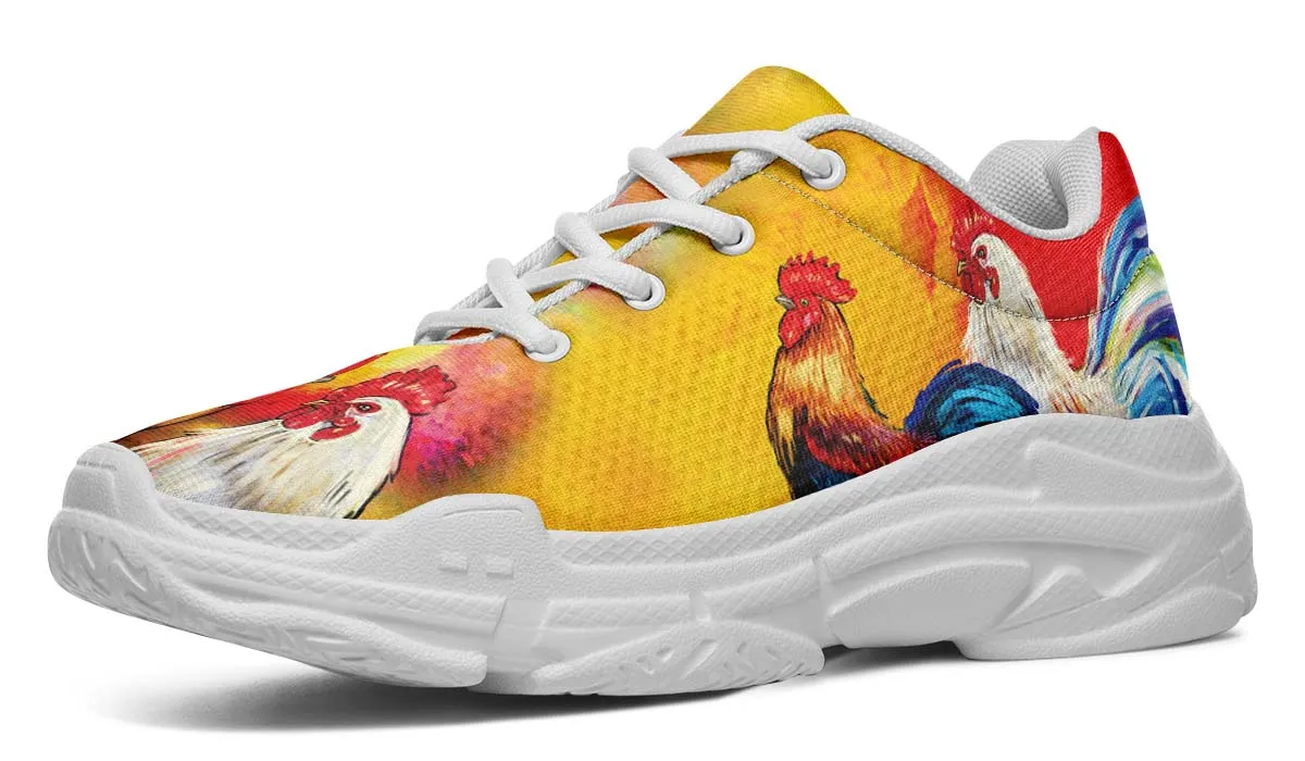 Artistic Rooster Chunky Sneakers