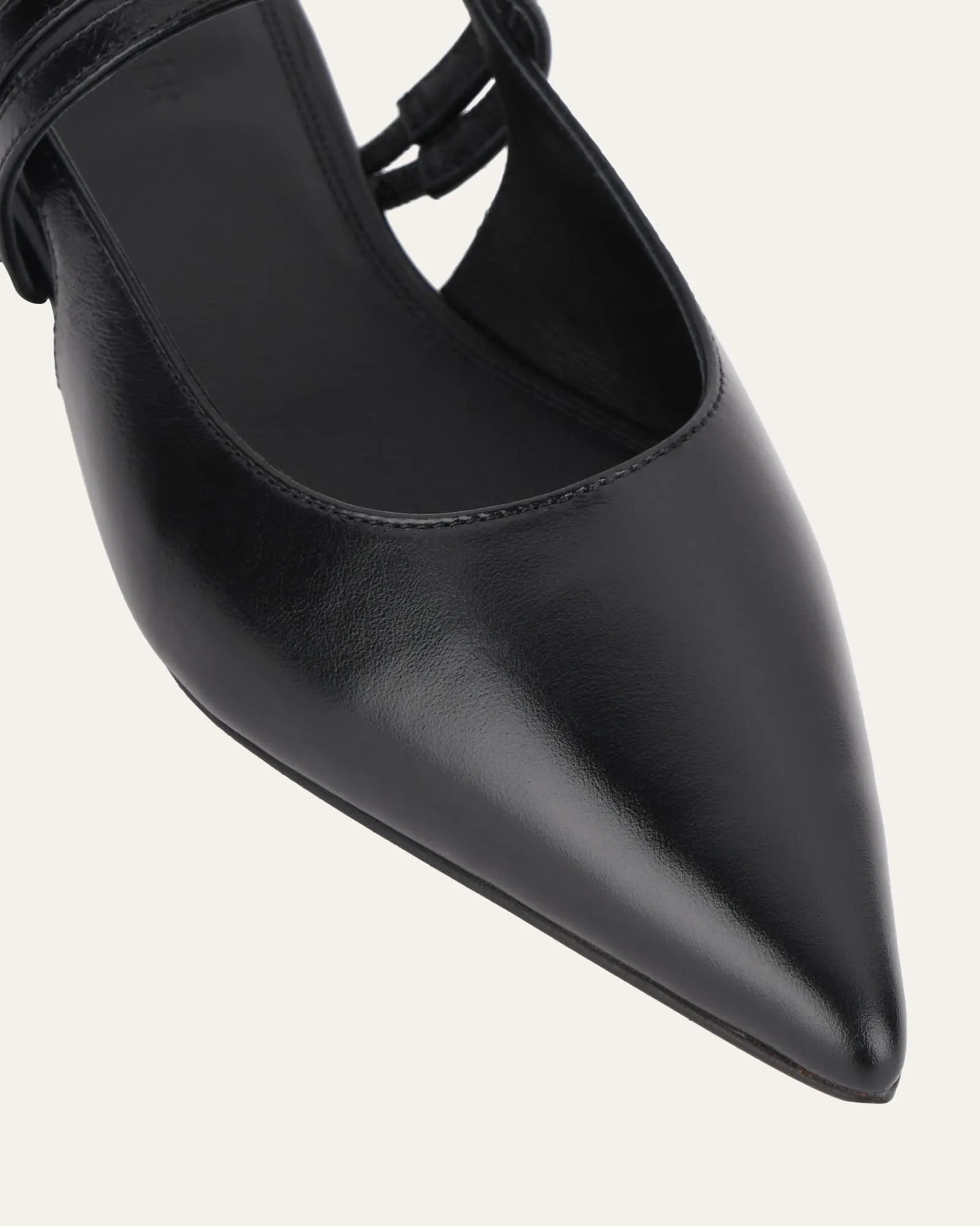 ASTRID DRESS FLATS BLACK LEATHER