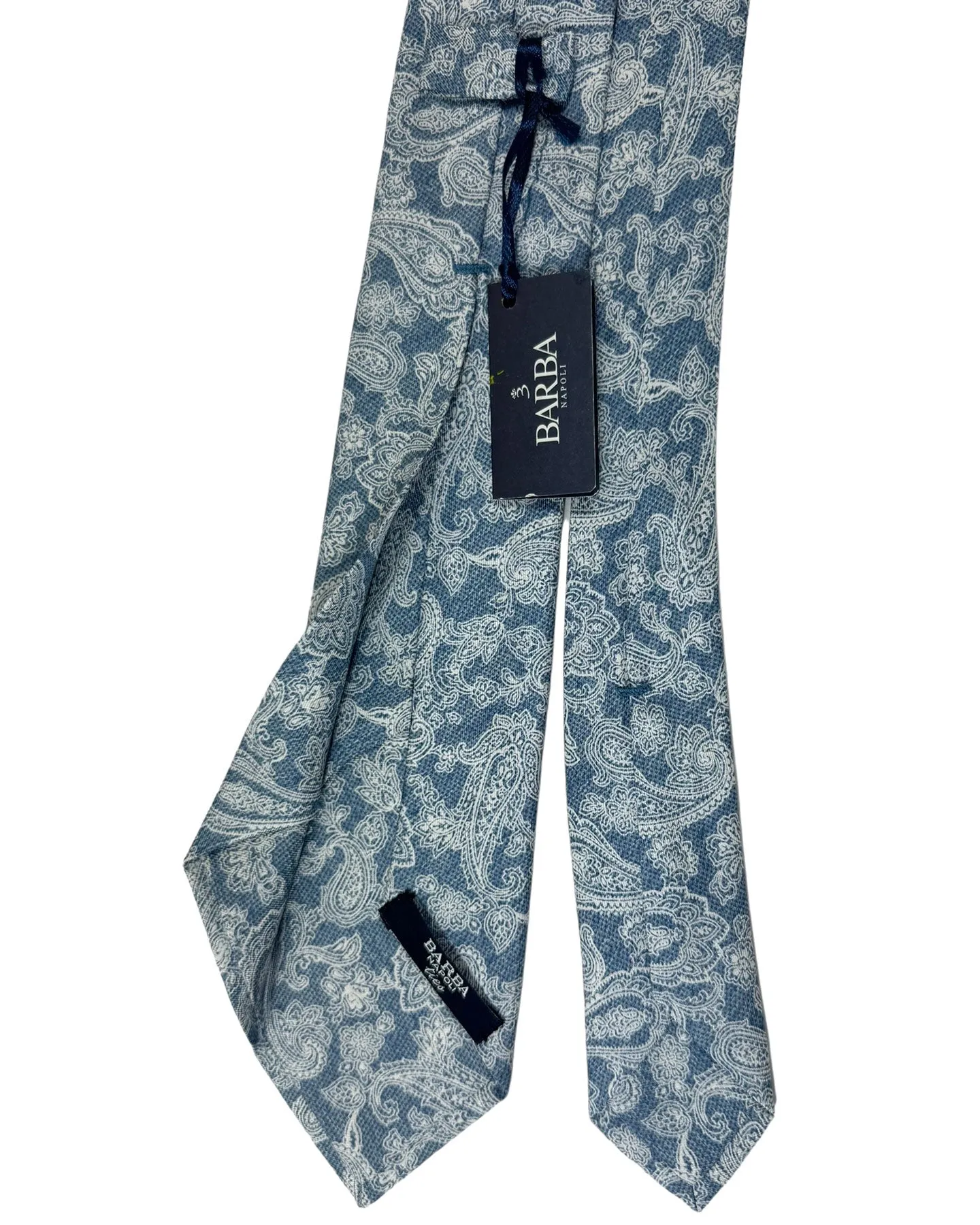 Barba Sevenfold Tie Blue White Paisley Design SALE