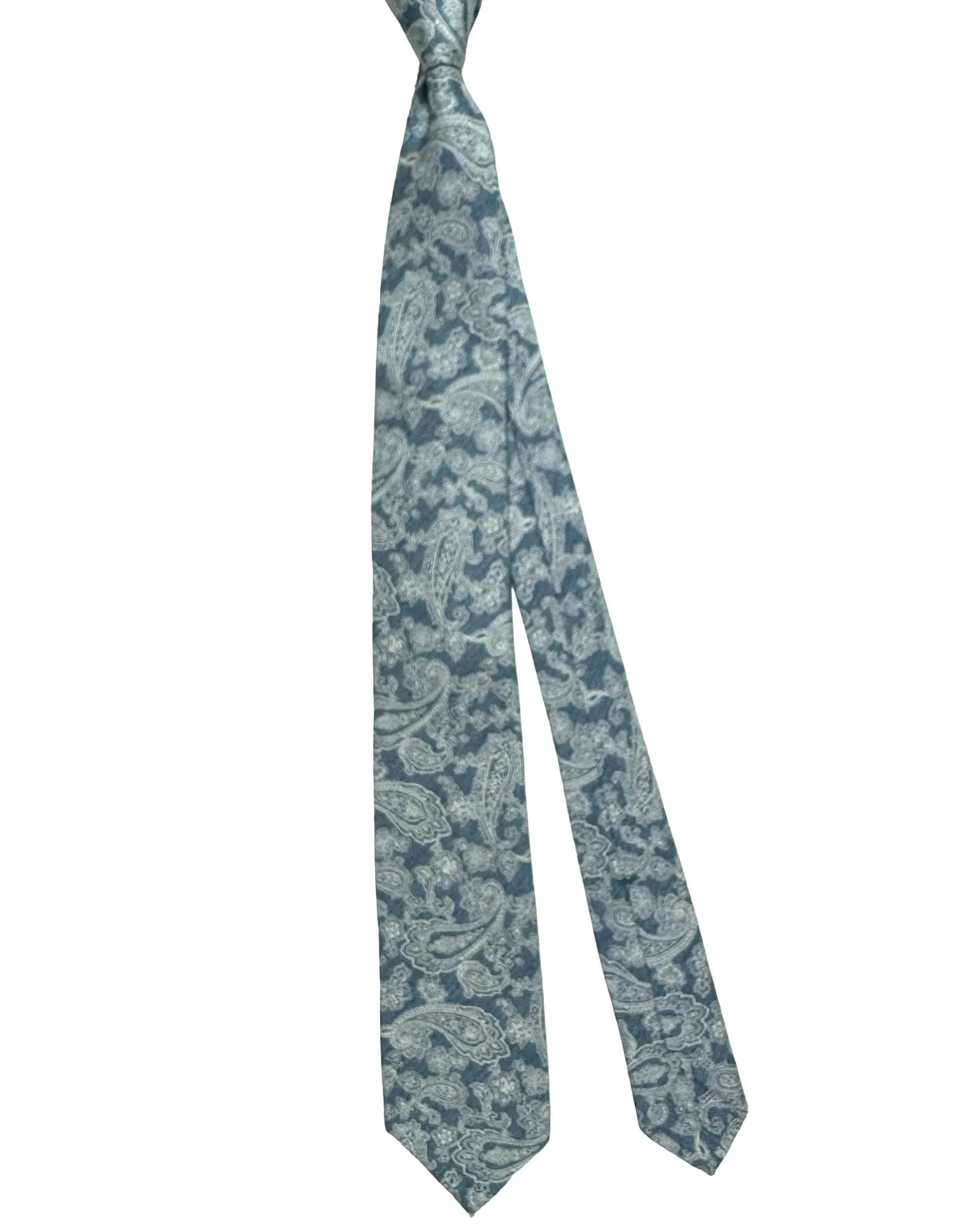 Barba Sevenfold Tie Blue White Paisley Design SALE