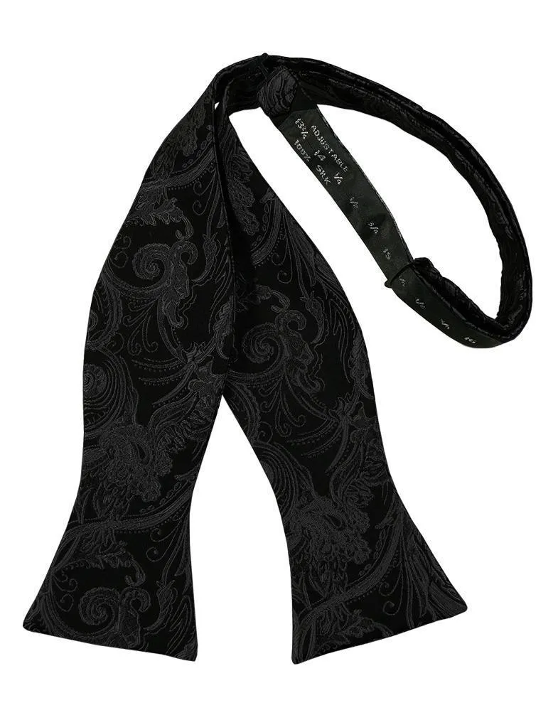 Black Paisley Silk Bow Tie