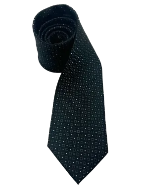 Black Square Print Silk Tie