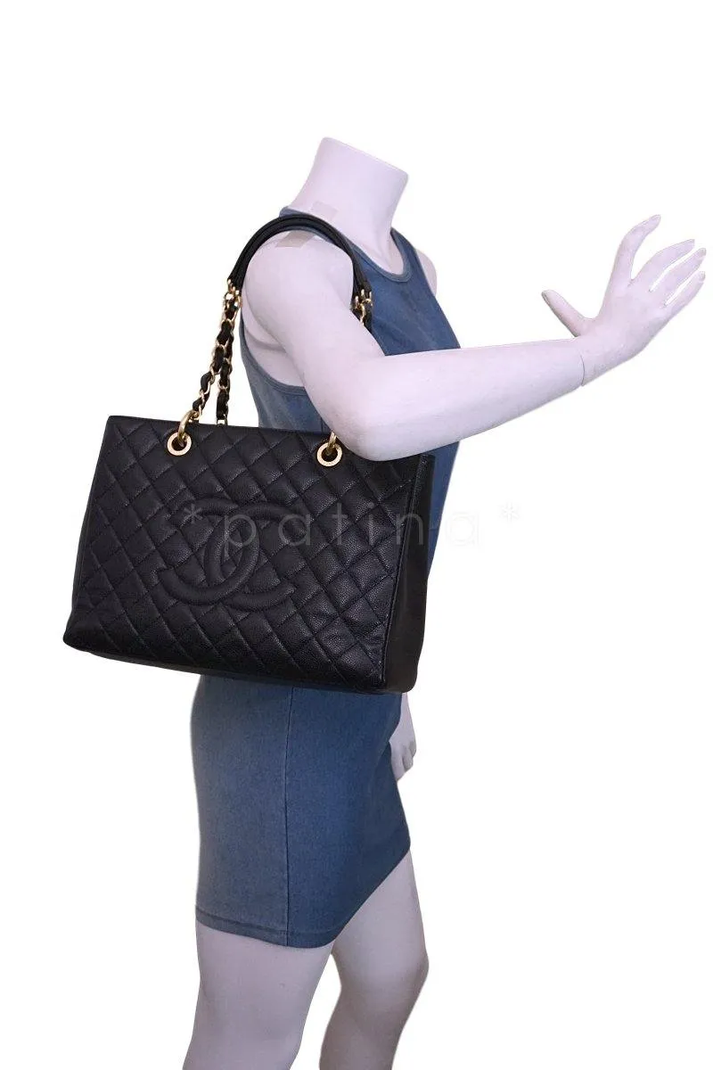 Chanel Black Caviar Classic Grand Shopper Tote GST Shopping Bag GHW