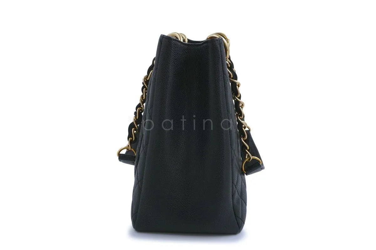 Chanel Black  Caviar Grand Shopper Tote GST Bag GHW