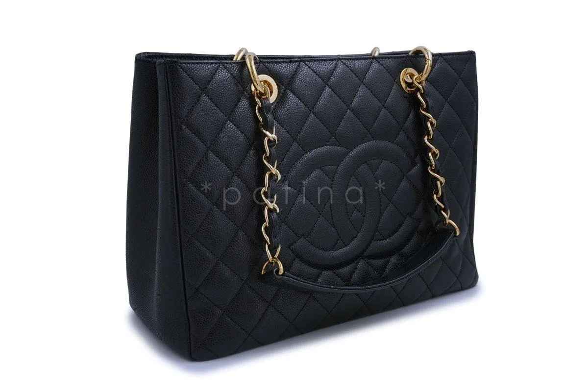 Chanel Black  Caviar Grand Shopper Tote GST Bag GHW