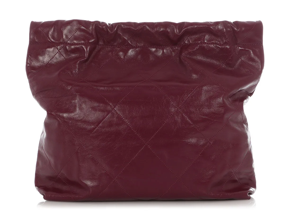 Chanel Medium Burgundy Shiny Quilted Calfskin 22