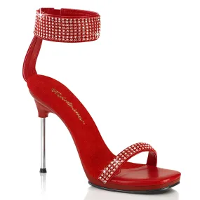 CHIC-40 Rhinestone Encrusted Red High Heel Evening Shoes