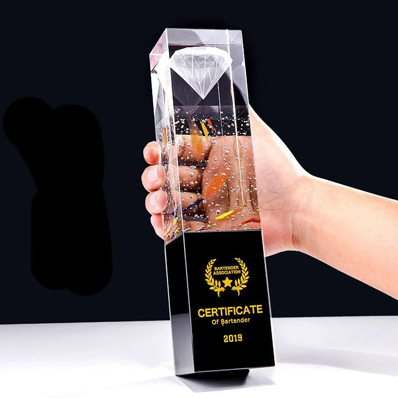 Crystal trophy 3D laser