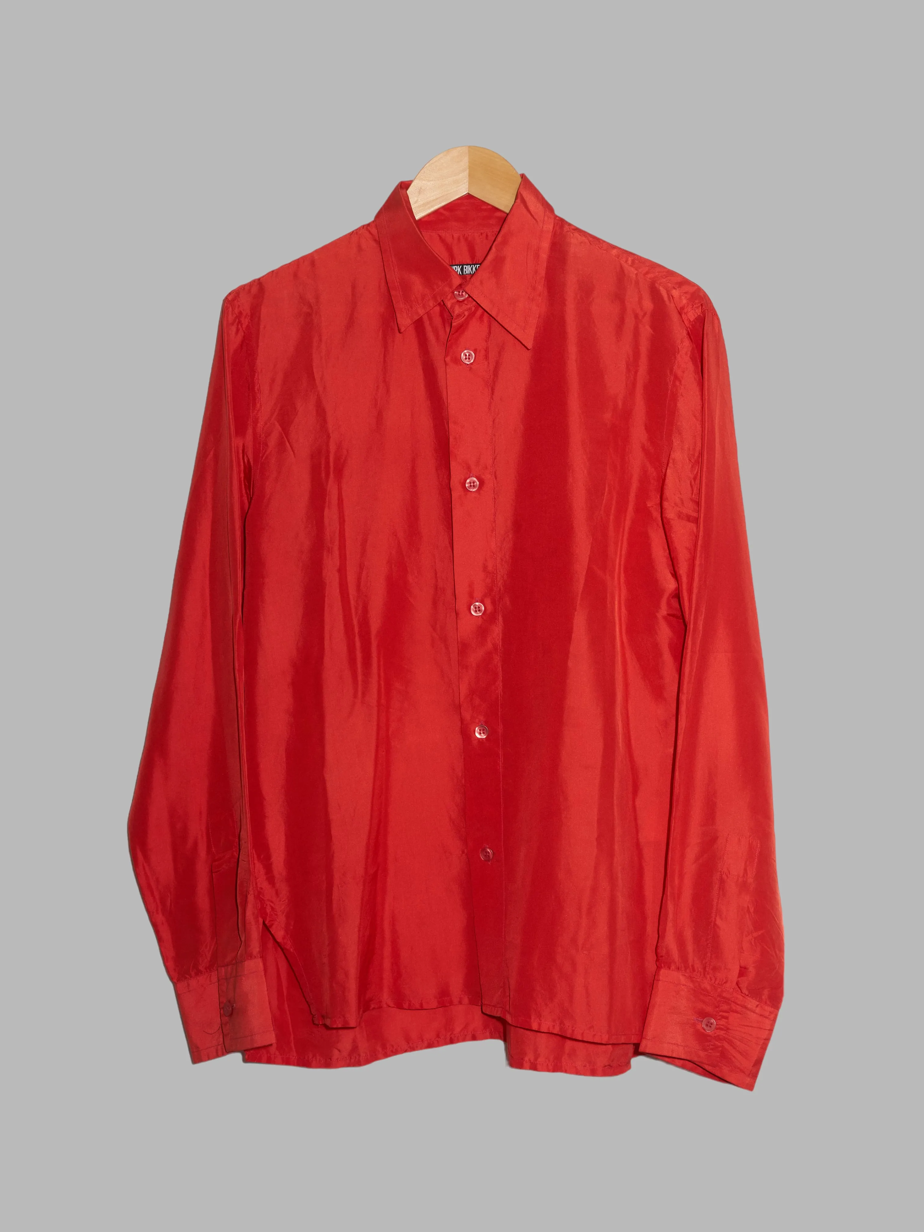 Dirk Bikkembergs 1990s 2000s red silk shirt - size M