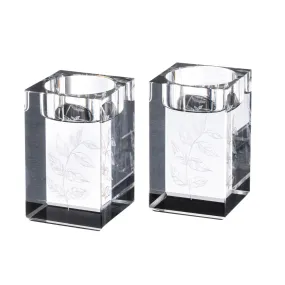 Engraved Crystal Tea Light Holders