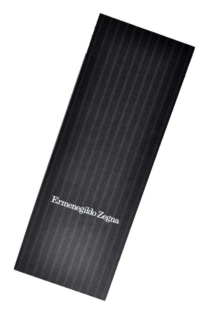 Ermenegildo Zegna Tie Blue Design - Linen Silk