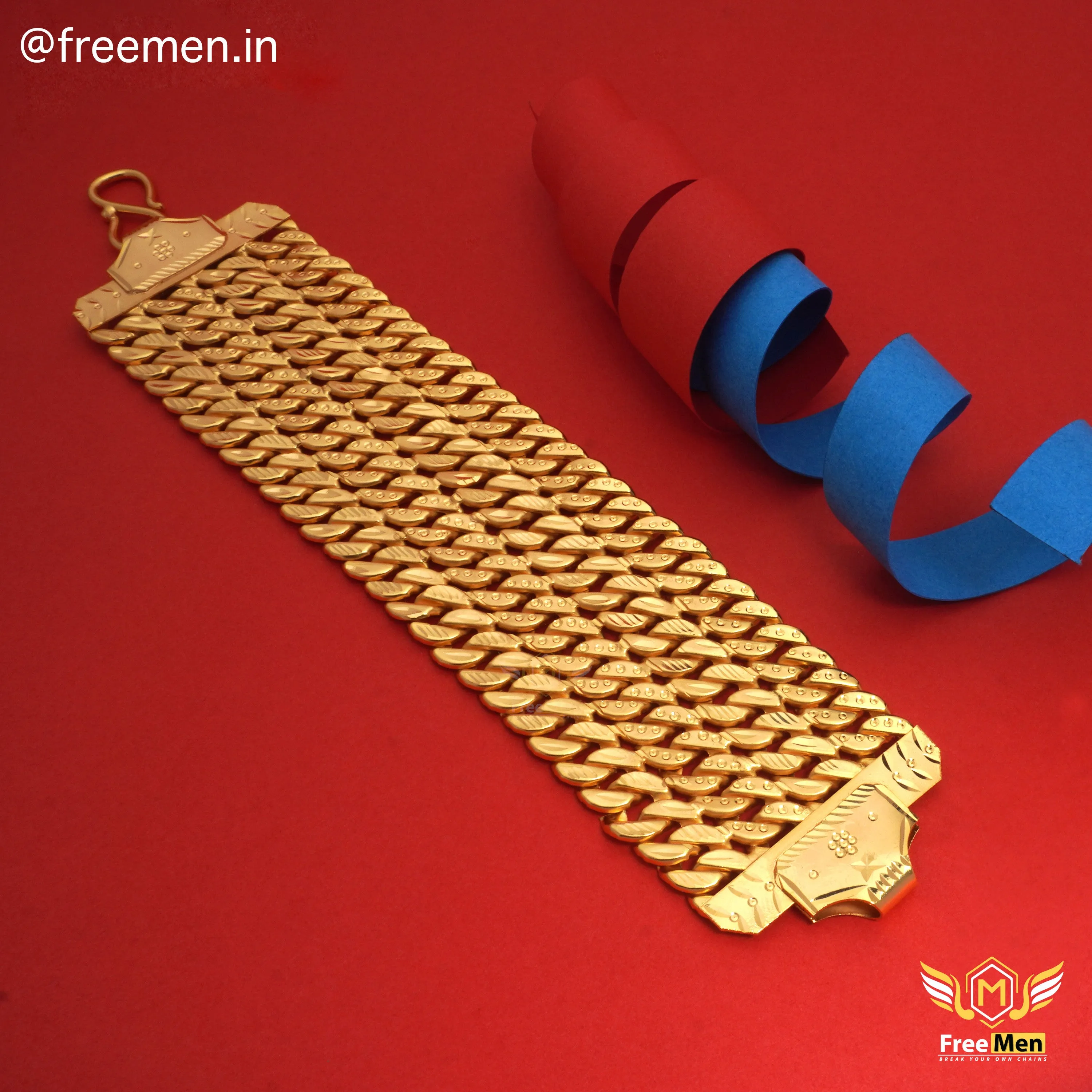 Freemen Four Line Golden Bracelet For Men - FM144