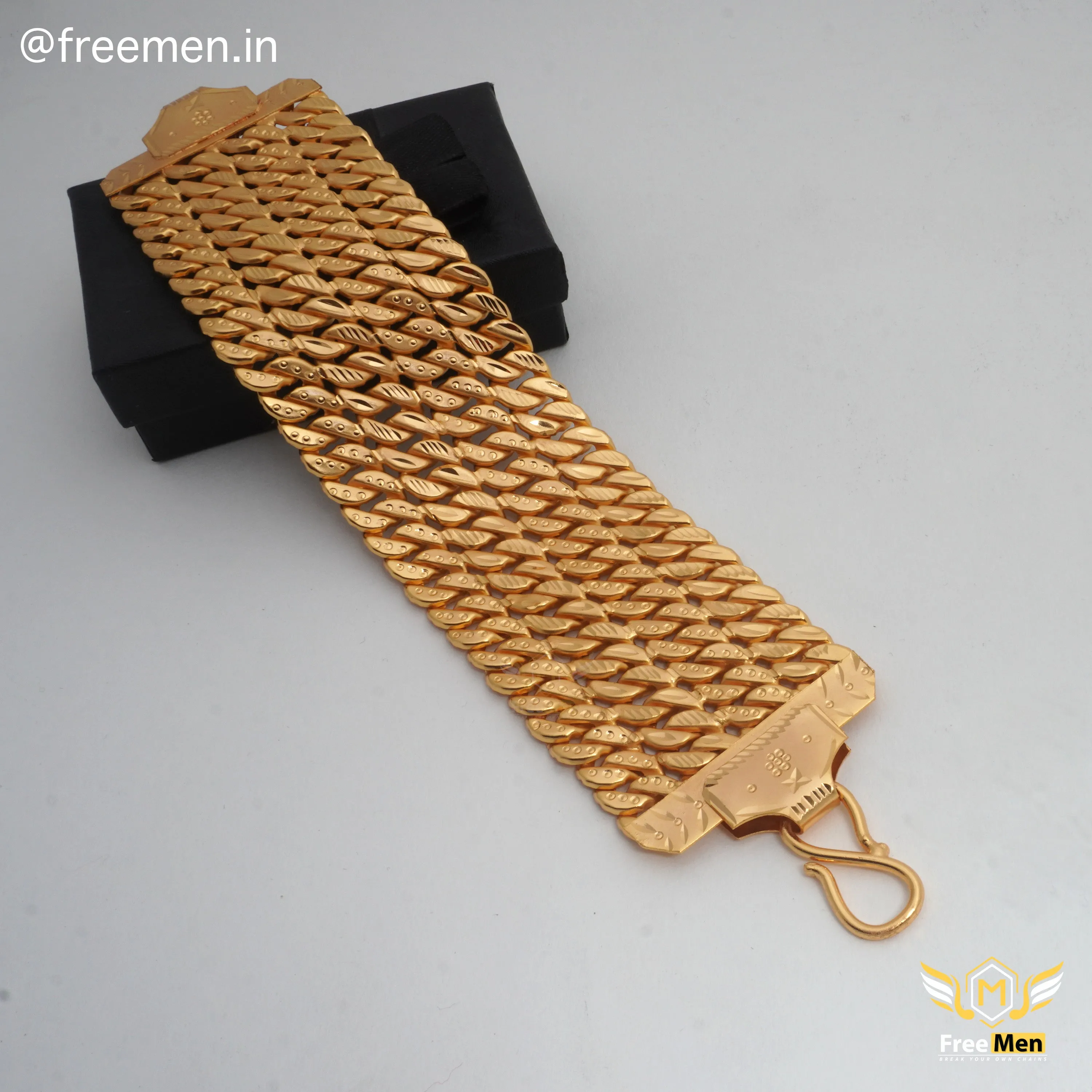 Freemen Four Line Golden Bracelet For Men - FM144