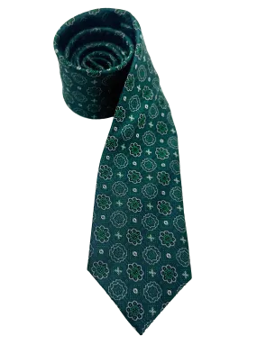 Green Tile Print Silk Tie