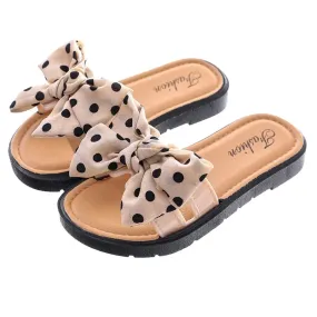 Kid's Girls PVC Peep Toe Slip-On Closure Casual Wear Slippers