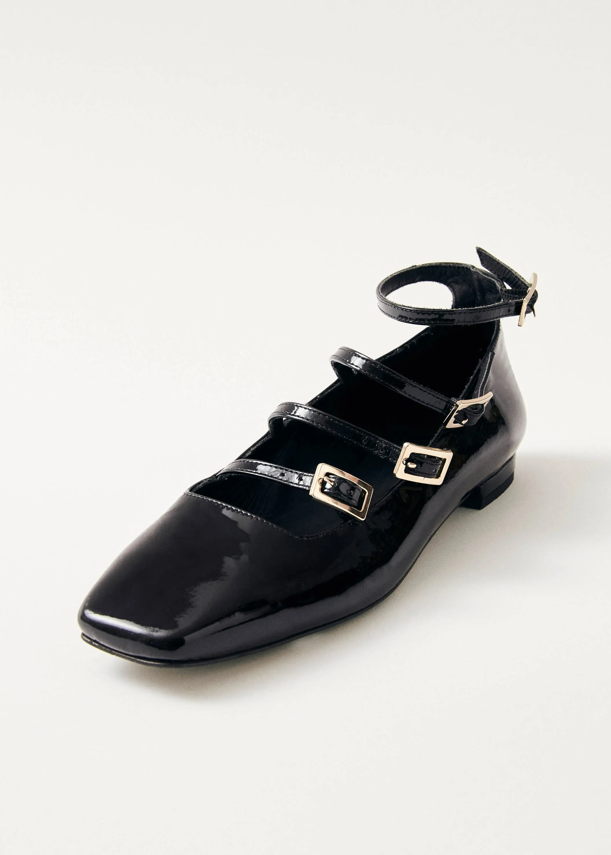 Luke Onix Black Leather Ballet Flats