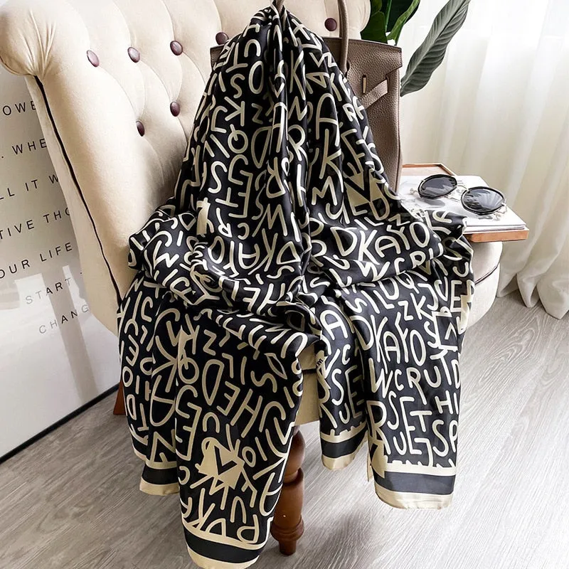 Luxury Brand 2022 Silk Scarf Women Large Shawls Pashmina Hijab Foulard Echarpe Design Print Lady Beach Stole Head Scarves