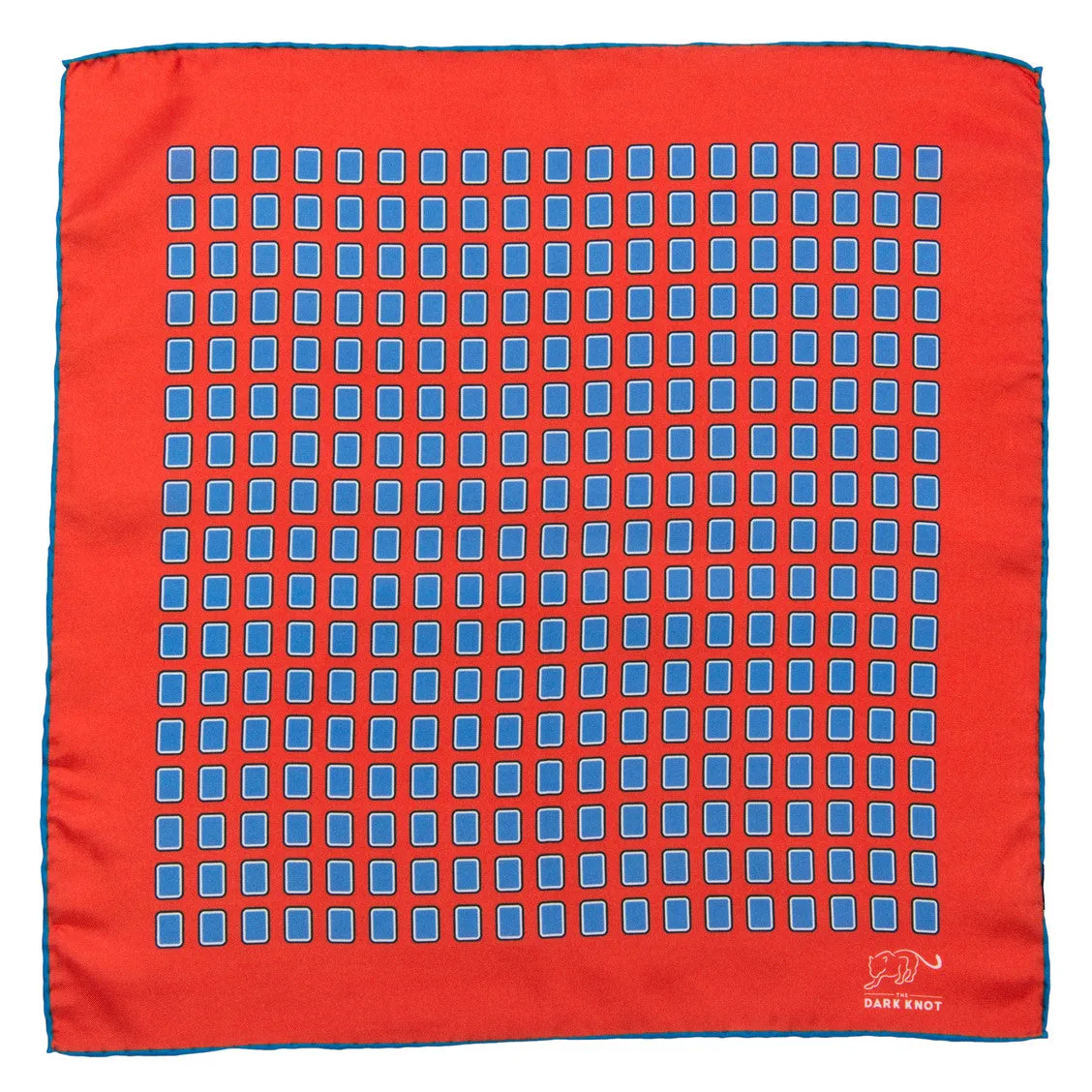 Manchester Abstract Silk Pocket Square, Red / Blue