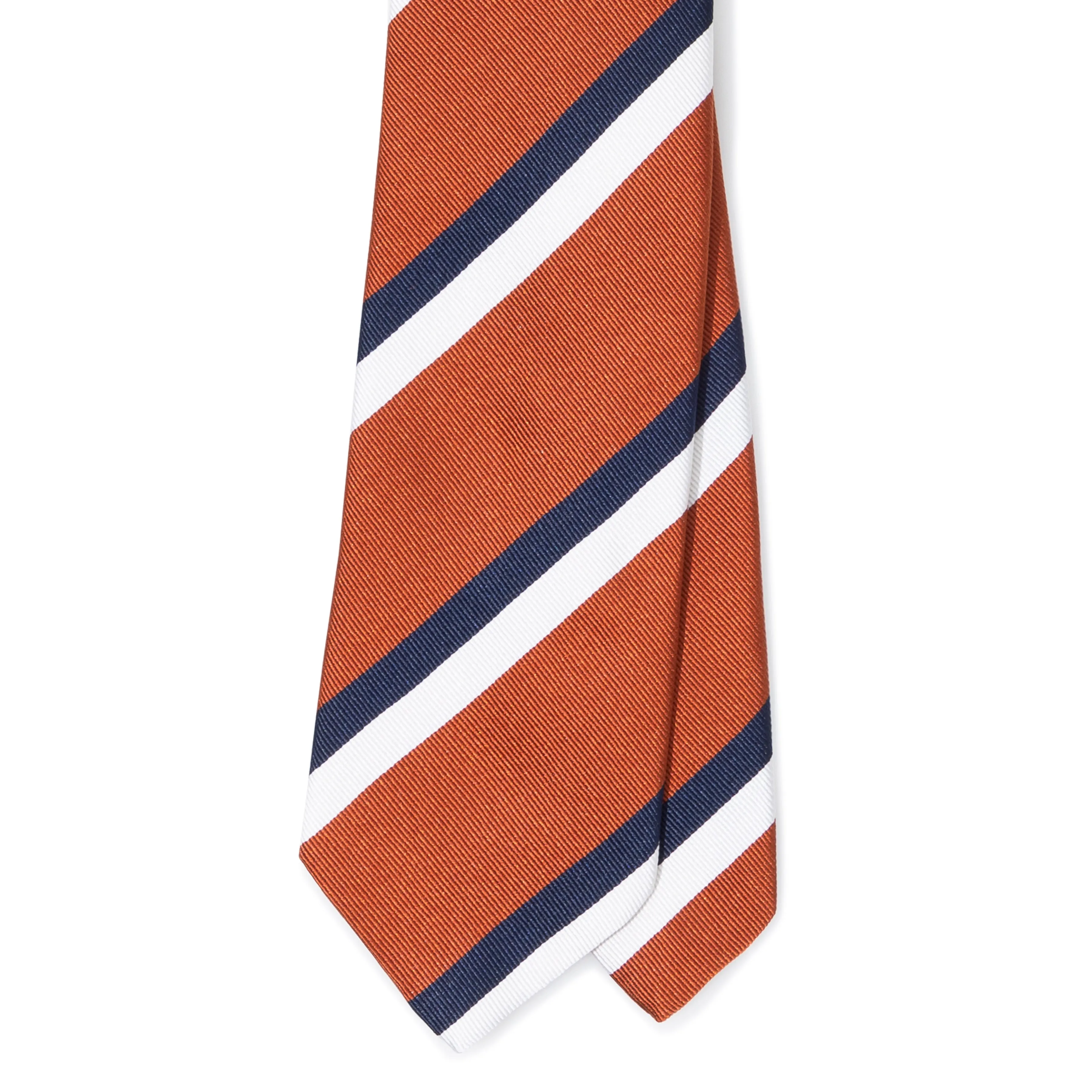 Silk Woven Stripe Repp Tipped Tie