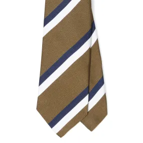 Silk Woven Stripe Repp Tipped Tie