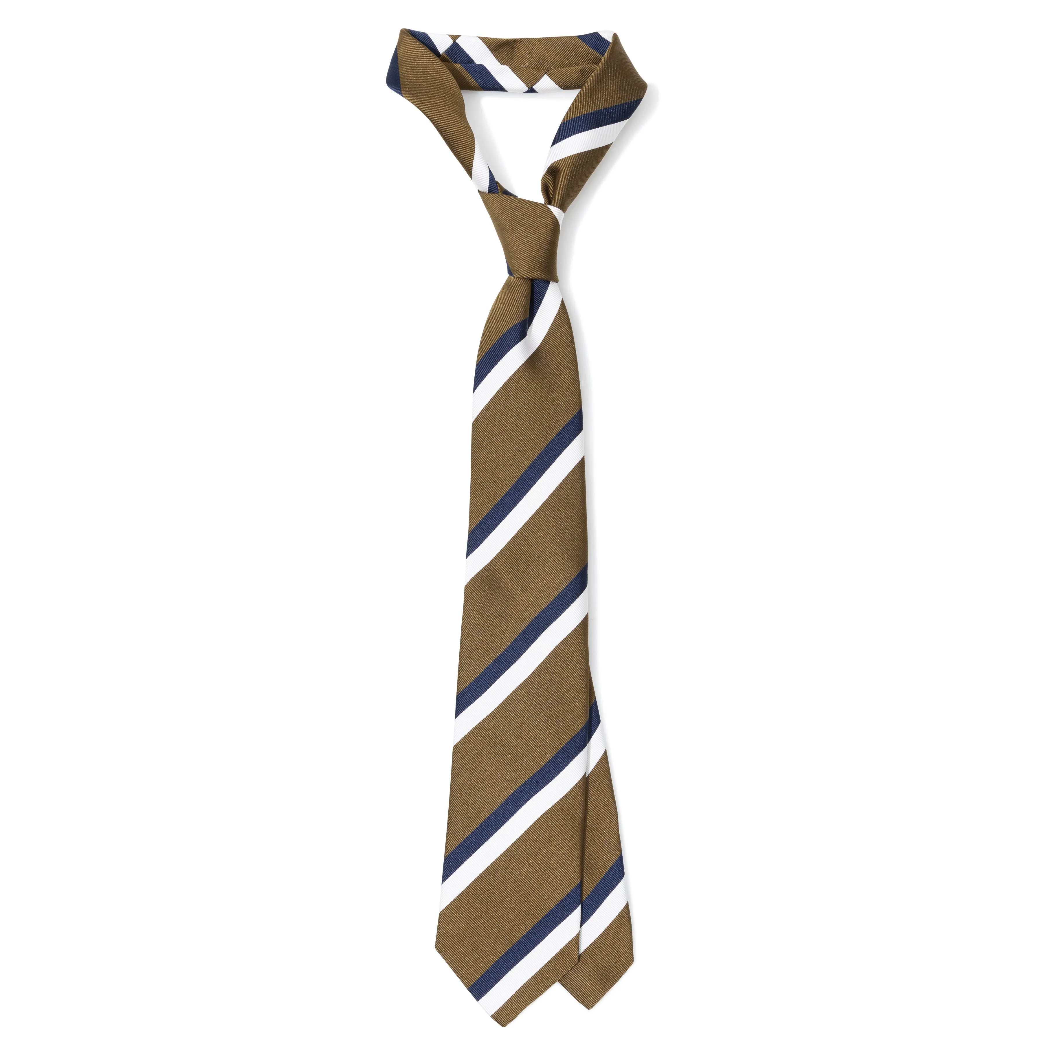 Silk Woven Stripe Repp Tipped Tie