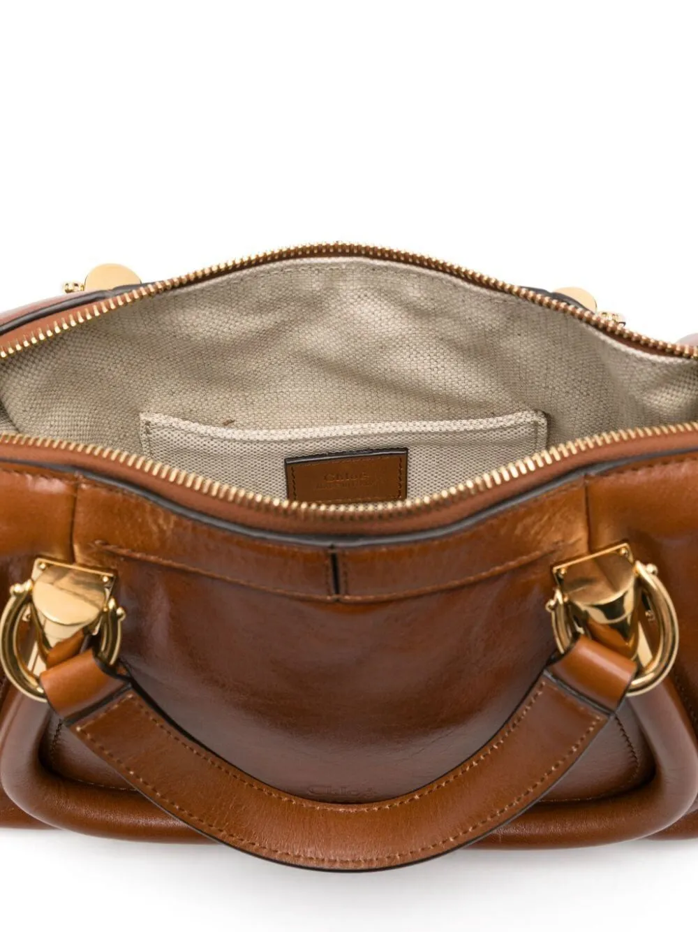 SMALL PARATY 24 BAG IN SHINY BROWN LEATHER