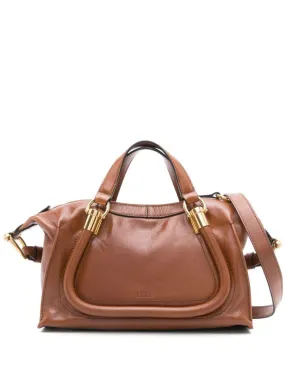 SMALL PARATY 24 BAG IN SHINY BROWN LEATHER