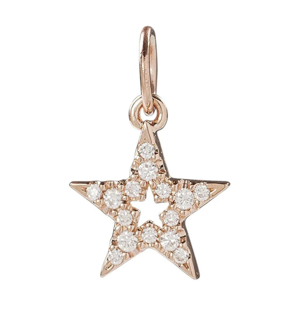 Star Mini Charm With Pavé Diamonds