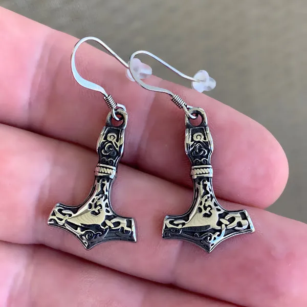 Thor's Hammer Earrings - Stainless Steel