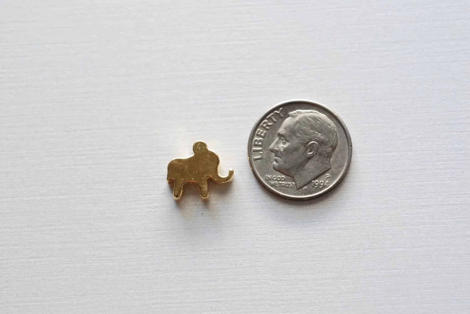 Vermeil Shiny Gold Elephant Charm- 18k gold plated over sterling silver, Elephant Pendant Charm, Vermeil Gold Elephant Bead, Beads, 100